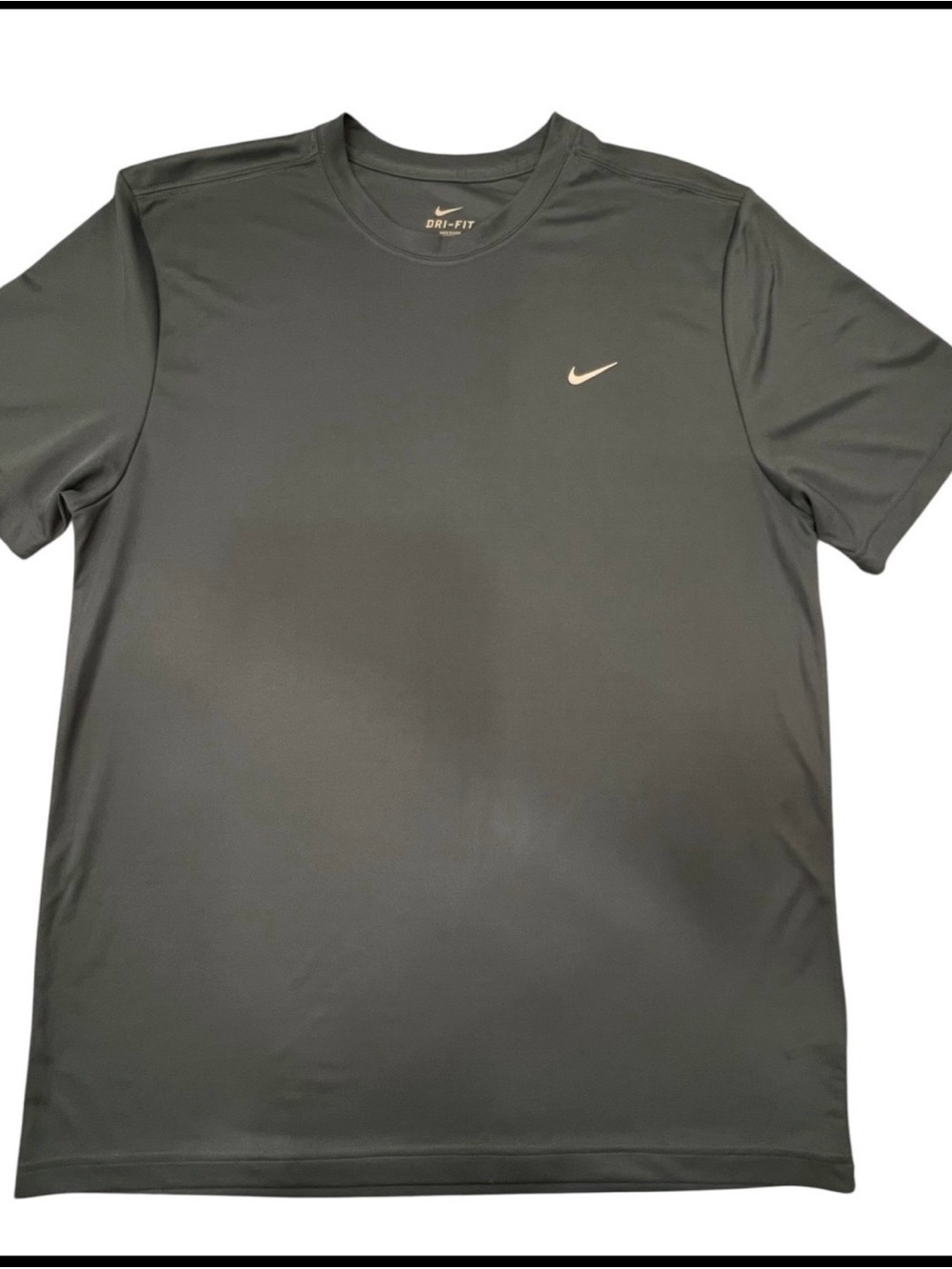 Nike Dri-FIT Men's Breathable Crew Neck Short Sleeve Gray T-Shirt Size L